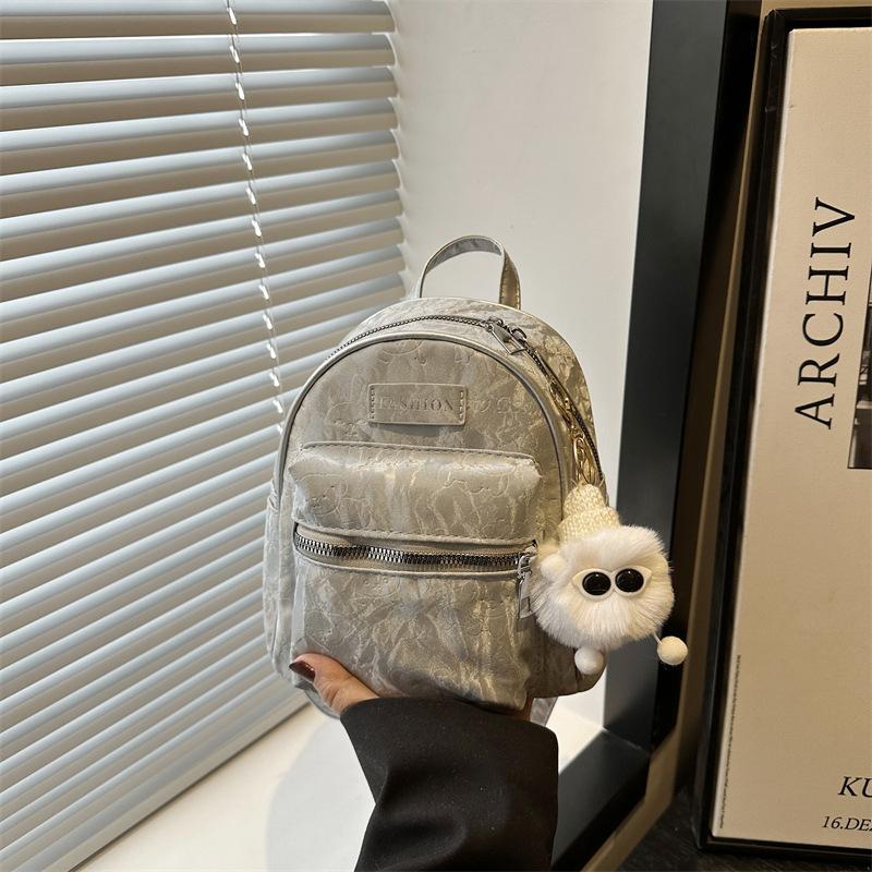 

Студенты добираются на занятия, выходят в свет, универсальный рюкзак, весенне-летний однотонный, простой и легкий рюкзак, женский no pendant серебряный