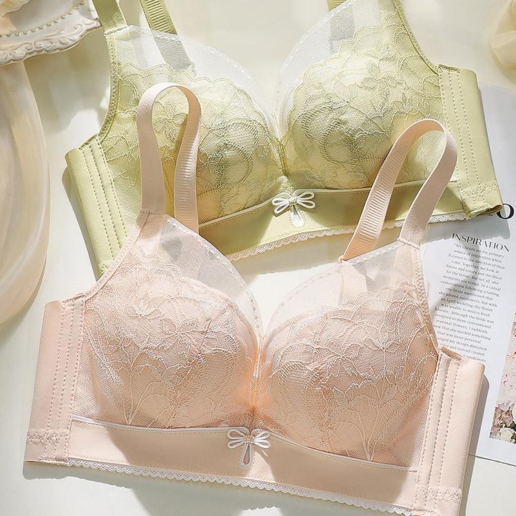 Gathering Bra for Women Lightweight and Breathable Lace Adjustable Bra Sexy Push Up Bra