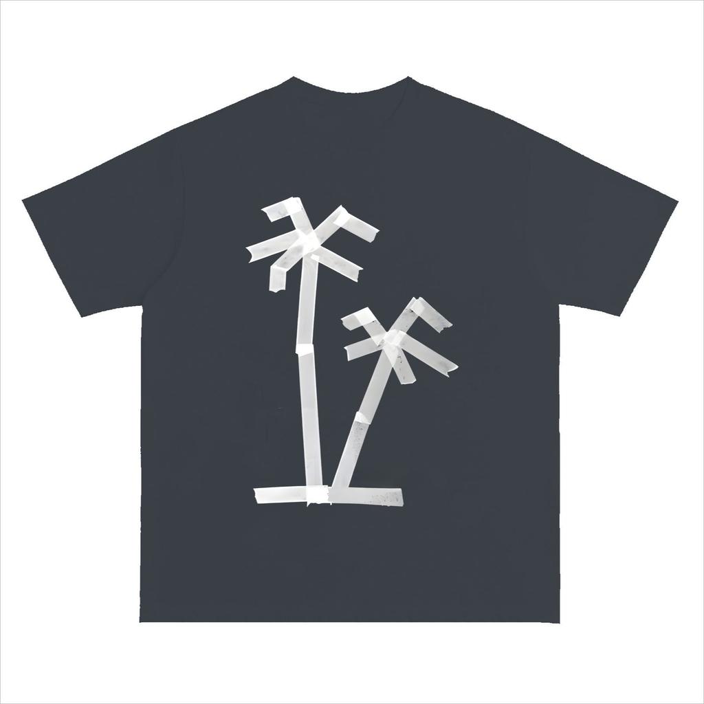 Kreatives Klebeband-Collage Gedrucktes Reines Baumwoll-T-Shirt Männer und Frauen mit dem gleichen Rundhals Baumwoll-Kurzarm-T-Shirt y2k