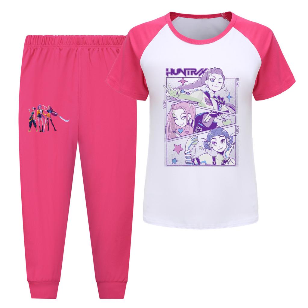 Children's Summer Sports T-shirt And Pants Two-piece Sportswear Set Short-sleeved Printed Clothing Suit