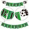 1Set Soccer Happy Birthday Banner,Sport Theme Soccer Player Birthday Supplies,Soccer Enthusiast Birthday Party Decorations