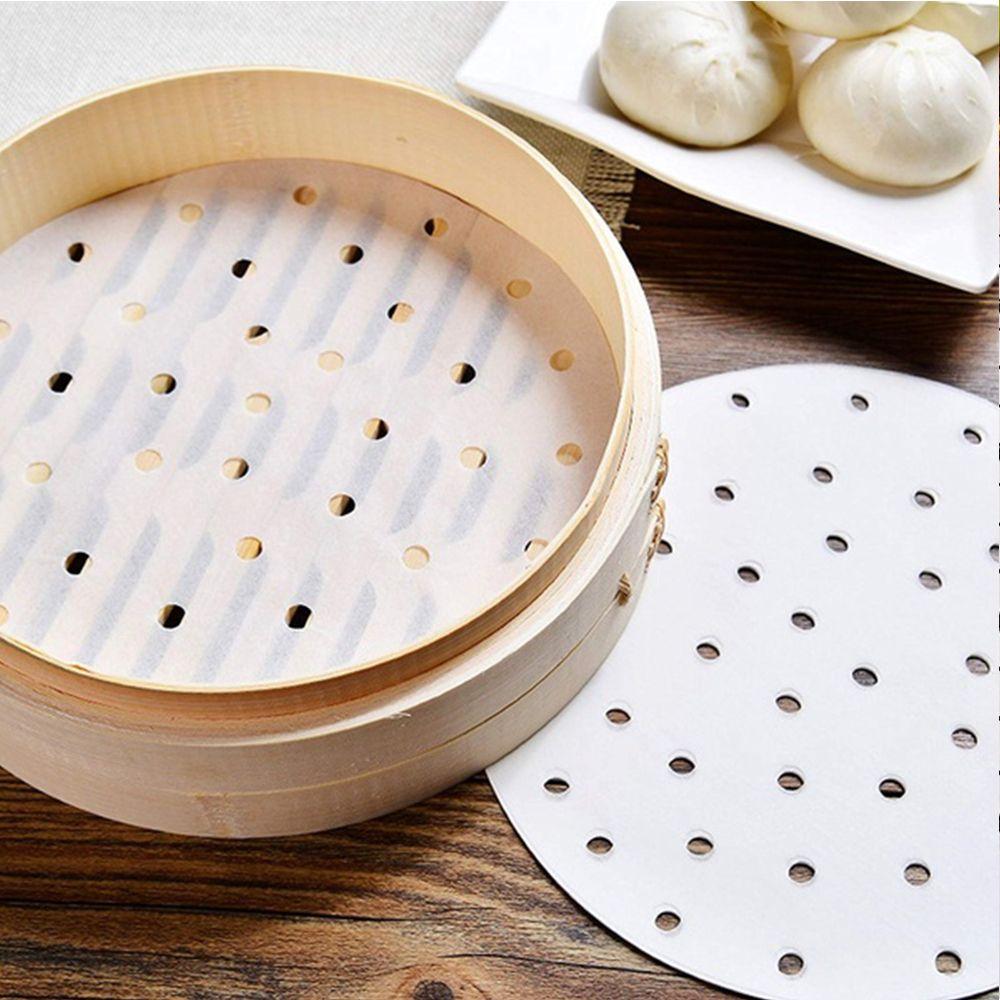 50 ks 4/6/8/10 palců Nepřilnavá podložka do napařovače Restaurace Dim Sum Papír Bambusové papíry do napařovače Nástroje na vaření