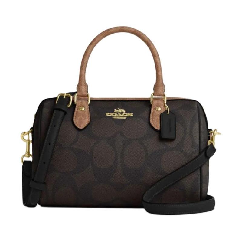 

COACH Rowan 25 Printed Logo Coated Canvas Shoulder Crossbody Handbag Medium Women s Brown коричневий