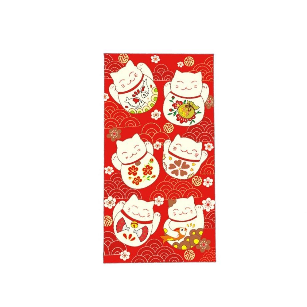 Rectangular Lucky Money Bag Antiquity HongBao New Year Decoration Lucky Cat Red Envelope  Kids