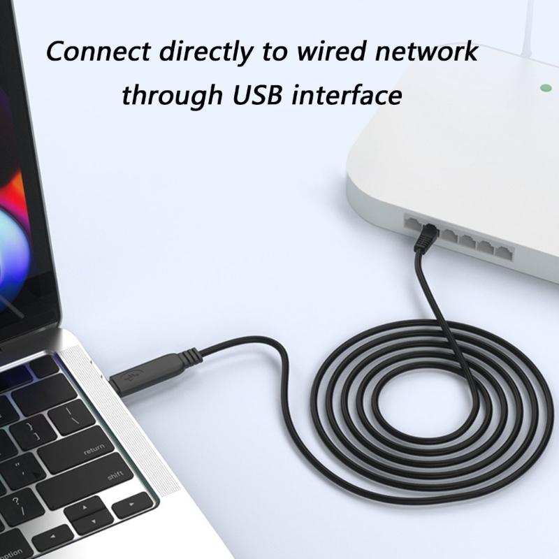 USB C To RJ45 Ethernet Cable Adapter 150cm/300cm Type C To RJ45 LAN Cord For Laptop Phone Gigabit Speed Plug and Play