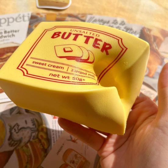 Butter Bread Stress Relief Toy Slow Rising Soft Squeeze Ball Realistic Butter Stick Slow Rebound Sensory Toy for Anxiety Relief And Relaxation Gift