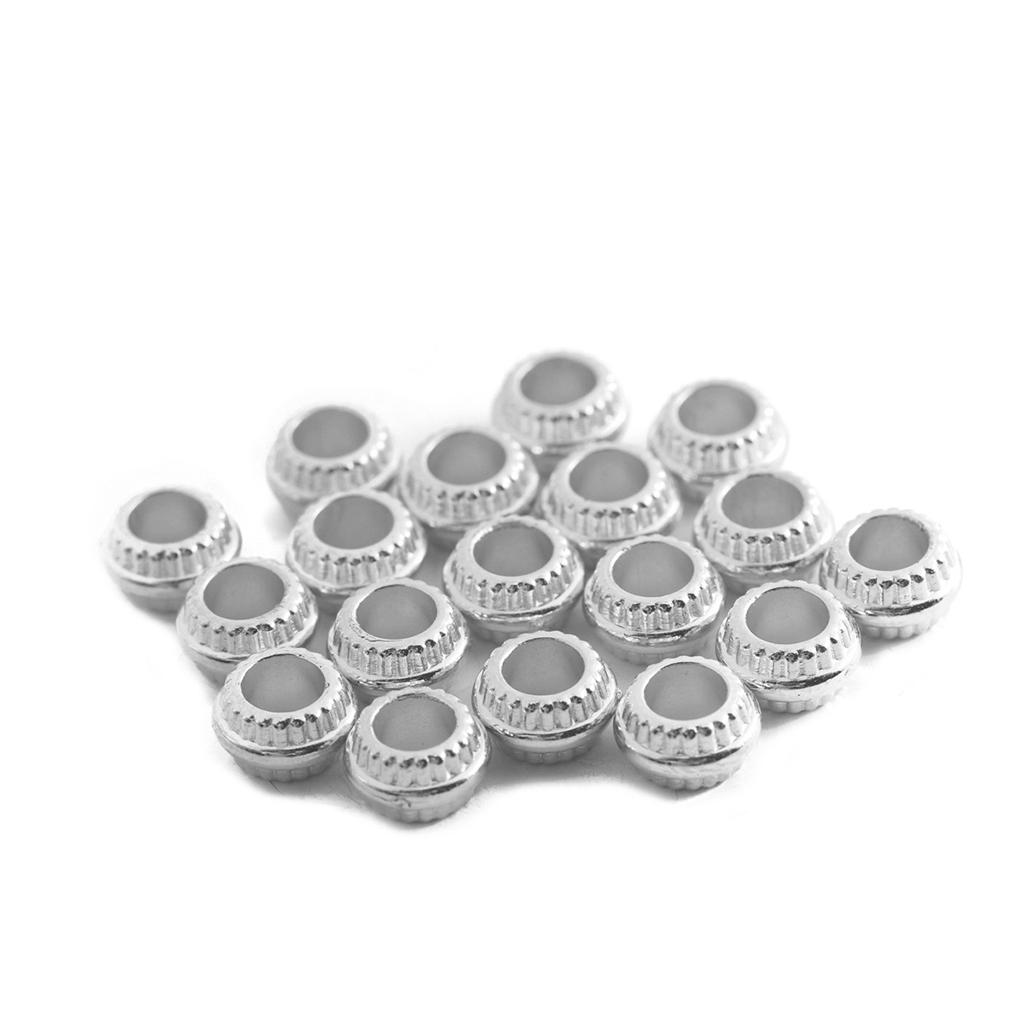 200 Perline Distanziali Tonde In Acciaio Inox Argento - Per Gioielli Fai Da Te, Bracciali E Collane