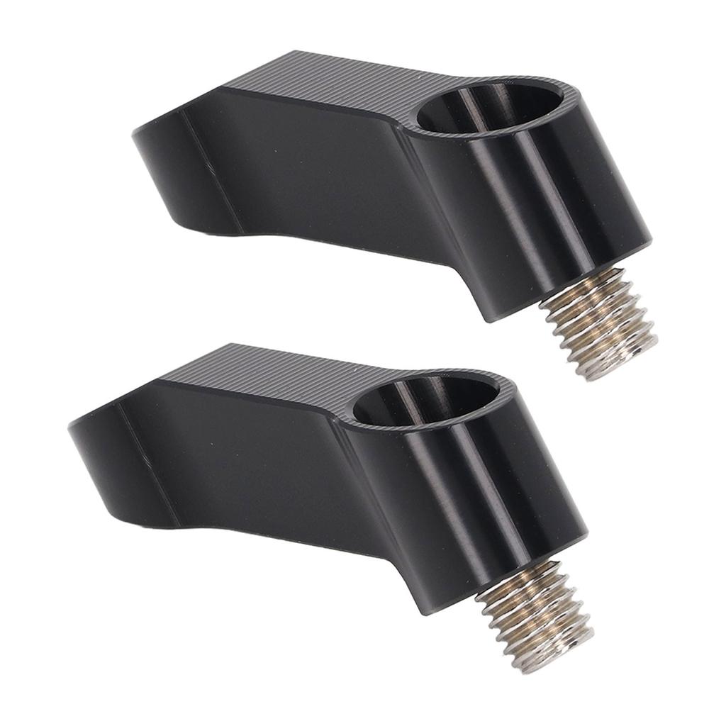 1 Pair 10mm 0.39in Motorcycle Mirror Mount Riser Extender Adapter Replacement for NMAX 155 125 2015‑2022 Black