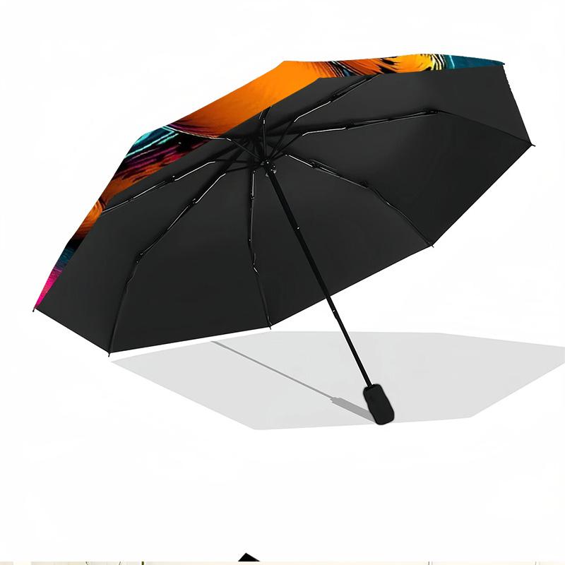 Garfield Print Automatic Open Close Umbrella, Portable Foldable Umbrella, for Outdoor Commute Camping Trip, Ideal Birthday Gift