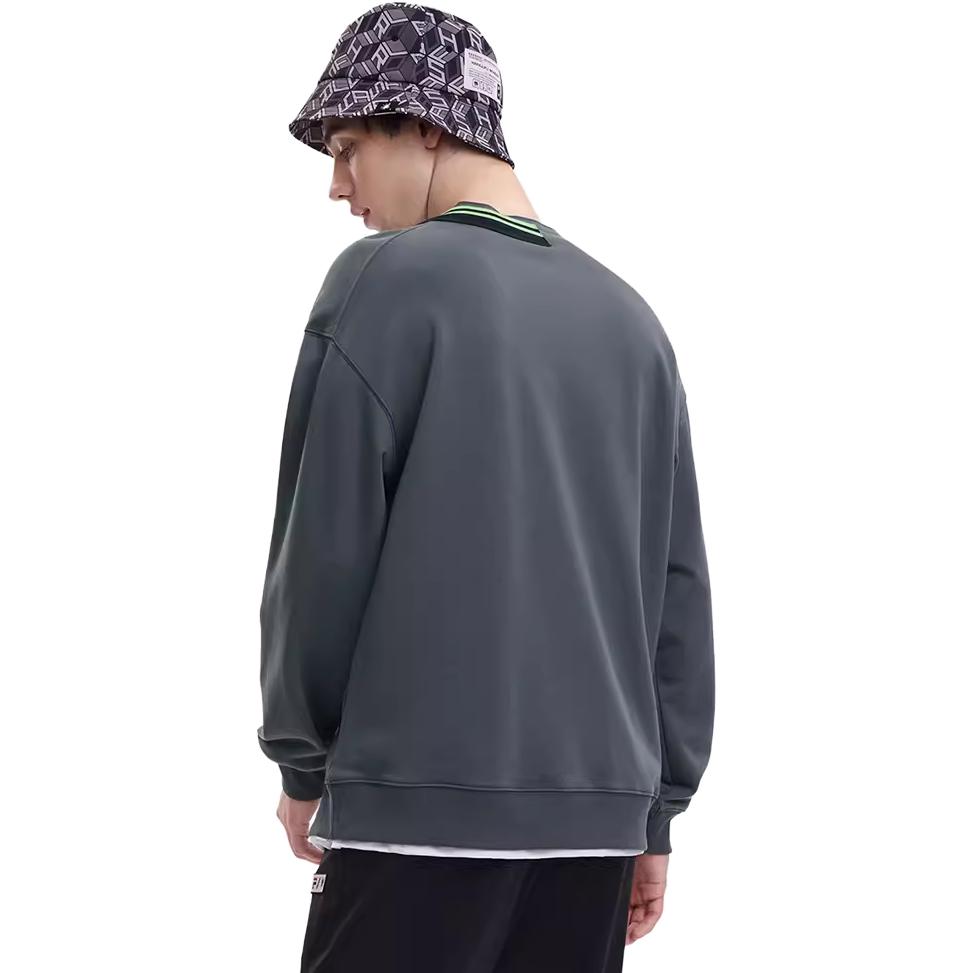 FILA X MIHARA 2023 Autumn New Knit Pullover Sweatshirt Fashion Pure Cotton Loose Top Men tops Volcanic-Gray F11M333201F-GY
