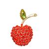 Red Rhinestone Apple Brooches For Women Cute Small Fruit Pin Summert -Shirt Fashion Jewelry High Quality New