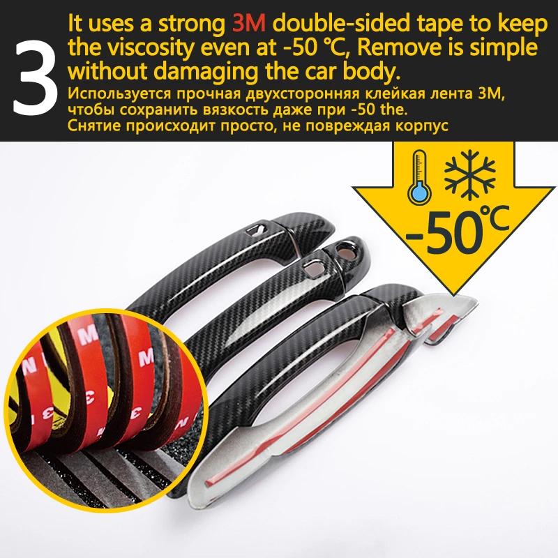 Black Carbon Fiber Exterior Door Handle Cover For Jeep Grand Cherokee 3 III WK 2005~2010 Car Parts Accessories Stickers Styling