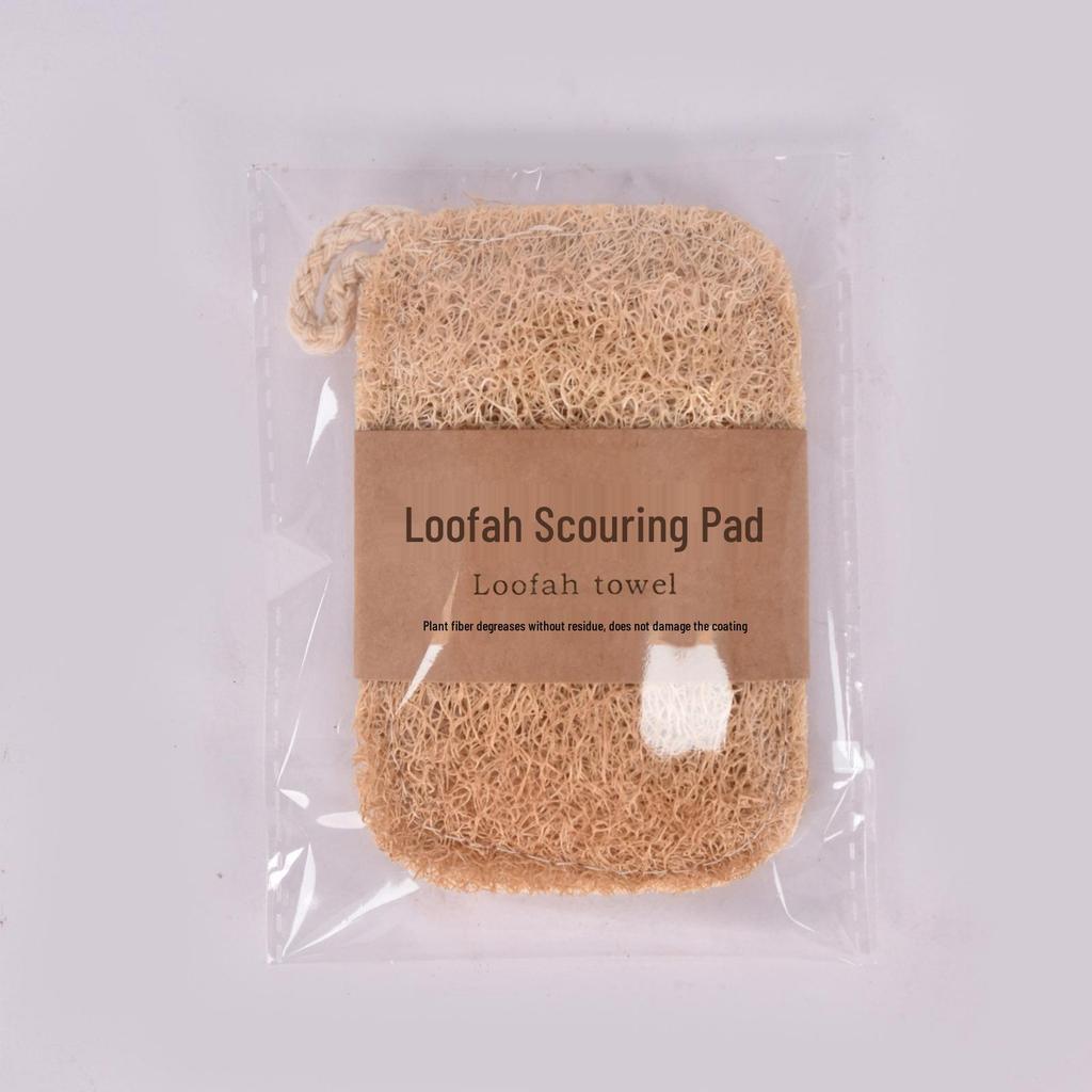 Natural Loofah Kitchen Scouring Pad - Eco-friendly Dishwashing Dishcloth