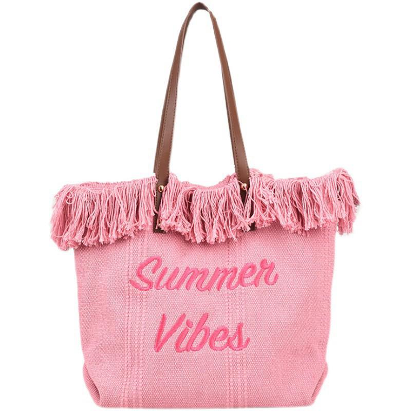 2022 Trendy Pink Fashion Letter Tote: Large Capacity, Versatile Handbag & Shoulder Bag