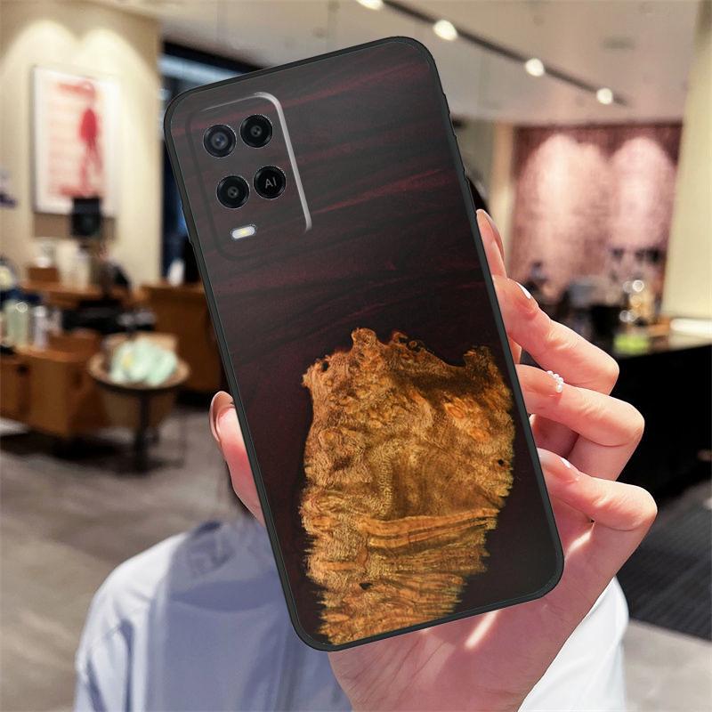 Resin Wood Case For Oppo A40 A60 A80 A18 A38 A58 A78 A98 A16 A76 A96 A15 A17 A77 A74 A94 A54 A57S Cover