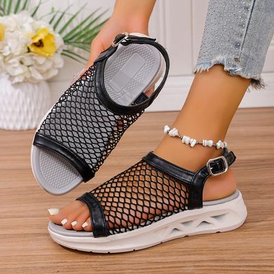 Fashion Sandals for Women 2025 New Mesh Beach Slip On Sport Shoes Women Casual Open Toe Flat Soft Bottom Sandals Women Zapatos De Mujer