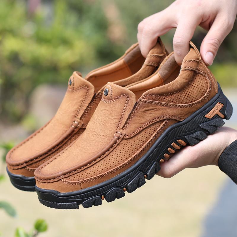 Fashion All-match Fashion Male Wedding Shoes Outdoor Handmade Mens Loafers Genuine Leather Men's Walking Shoes Brand Business Men Shoes