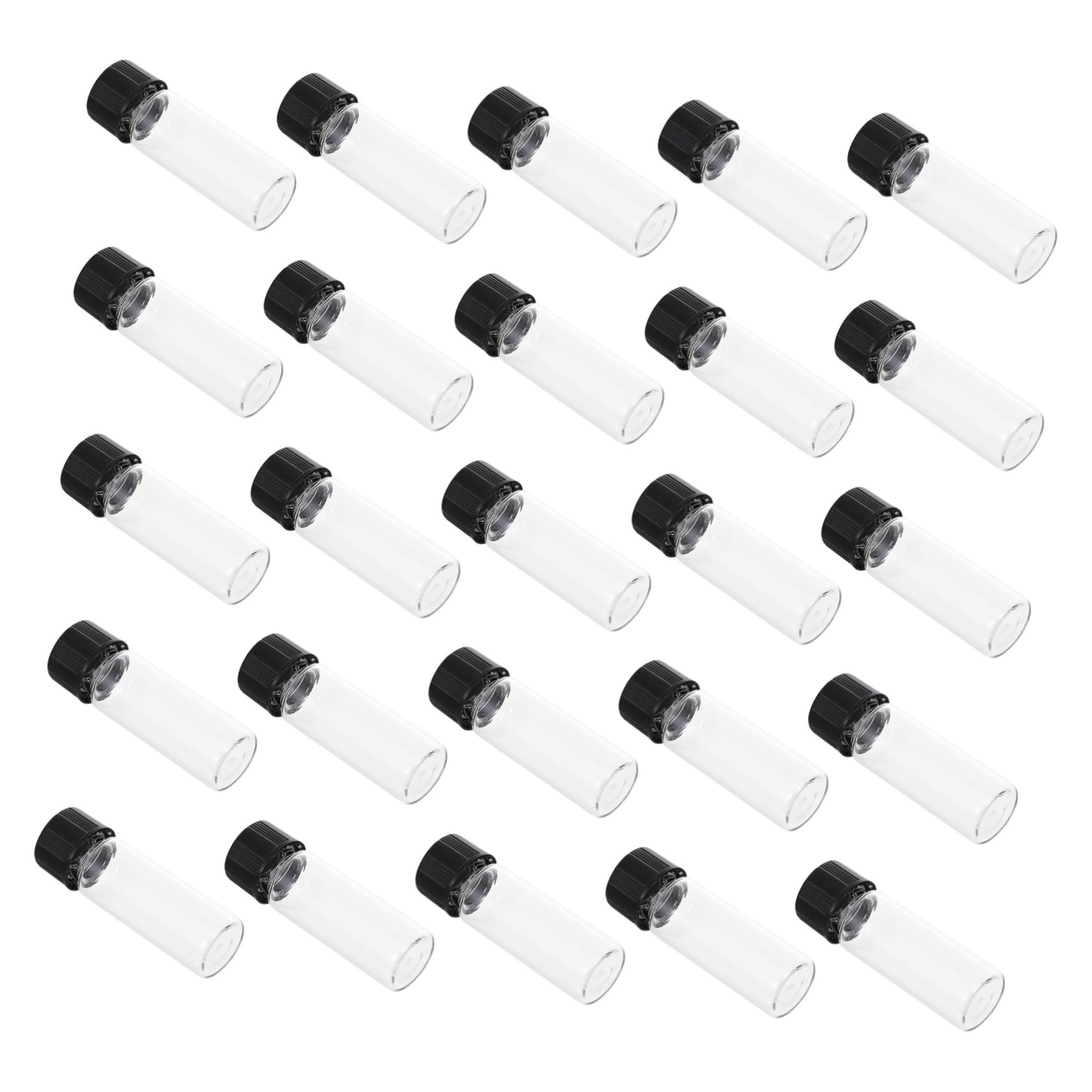 CLISPEED 25pcs Glass Sample Bottles 4ml Clear Vials Airtight Experiment Bottles with Lids for Cosmetic Travel 4.7X1.5X1.5CM