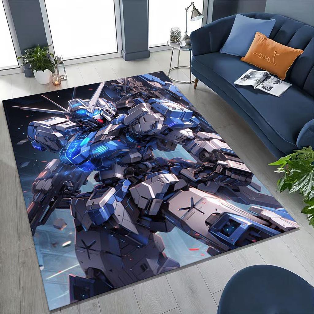 Tappeto Robot Cartoon Gundam Retrò Stile 27 per Camera da Letto Soggiorno Divano Casa Zerbino Decorazione, Tappetino Pavimento Grande Antiscivolo per Bambini Regalo