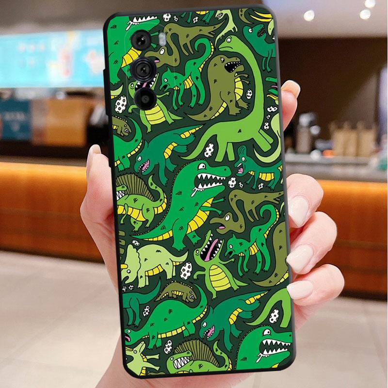 Cute Dinosaur Baby Phone Case For Motorola Edge 60 50 40 Pro 60 50 40 30 Ultra Neo Fusion Moto G Play G Stylus G Carcasas