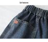 Women's Summer Korean Denim Shorts with Big Pockets - Loose, Slimming, Age-Reducing, Versatile, Wide-Leg, Plus-Size, Elastic Waist