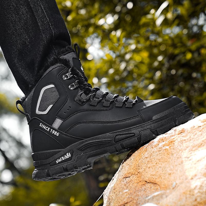 Men Winter 2024 New High Cut Thick Soled Wear-resistant Men's Outdoor High-quality Sneakers Short Boots Retro Workwear Boots