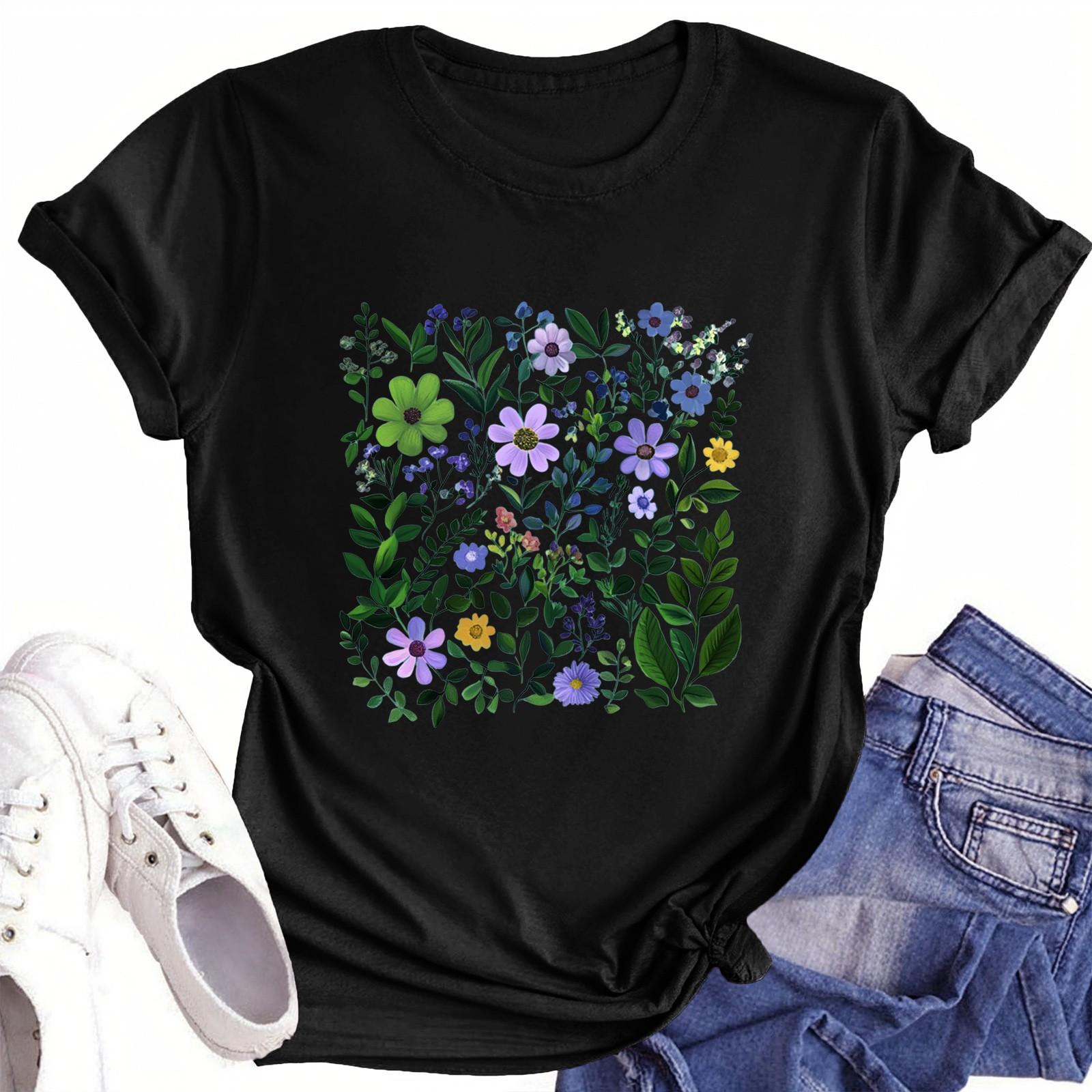 

Футболки с короткими рукавами для женщин, модные топы, легкие и мягкие повседневные летние наряды, одежда M чёрный