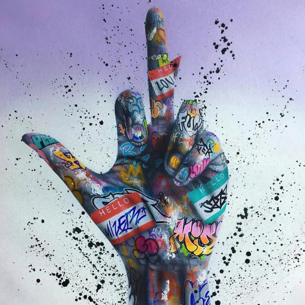 Gatugraffiti Populär abstrakt konst Väggaffisch Basketskor Kyssande Heminredning Dukmålning Väggmålning Bildtryck Konstverk