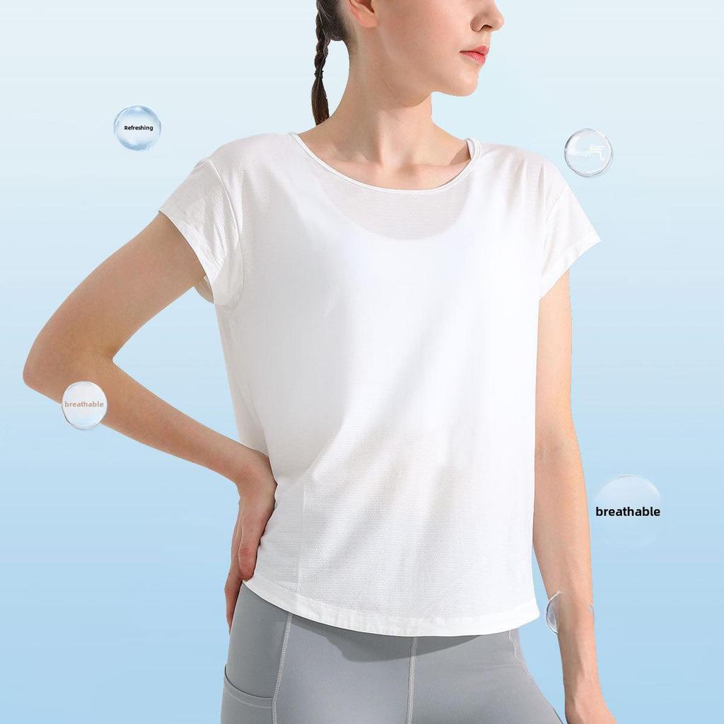 Dámský rychleschnoucí top volného střihu na jógu a fitness