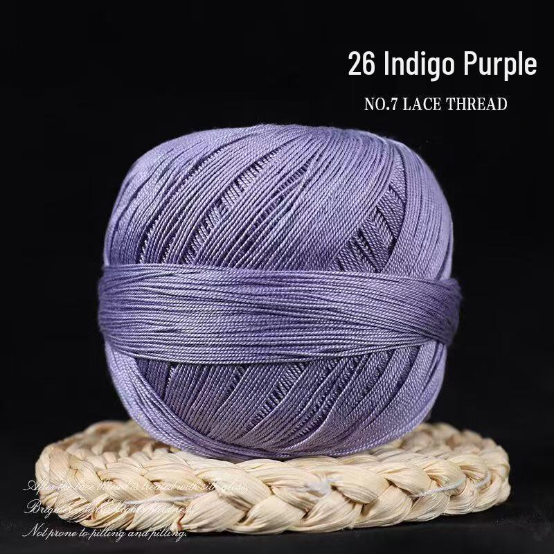No. 7 Pure Cotton Silk Lace Yarn – Hand-Knitted, Strong Twist, Soft Half-Sleeve Crochet Yarn