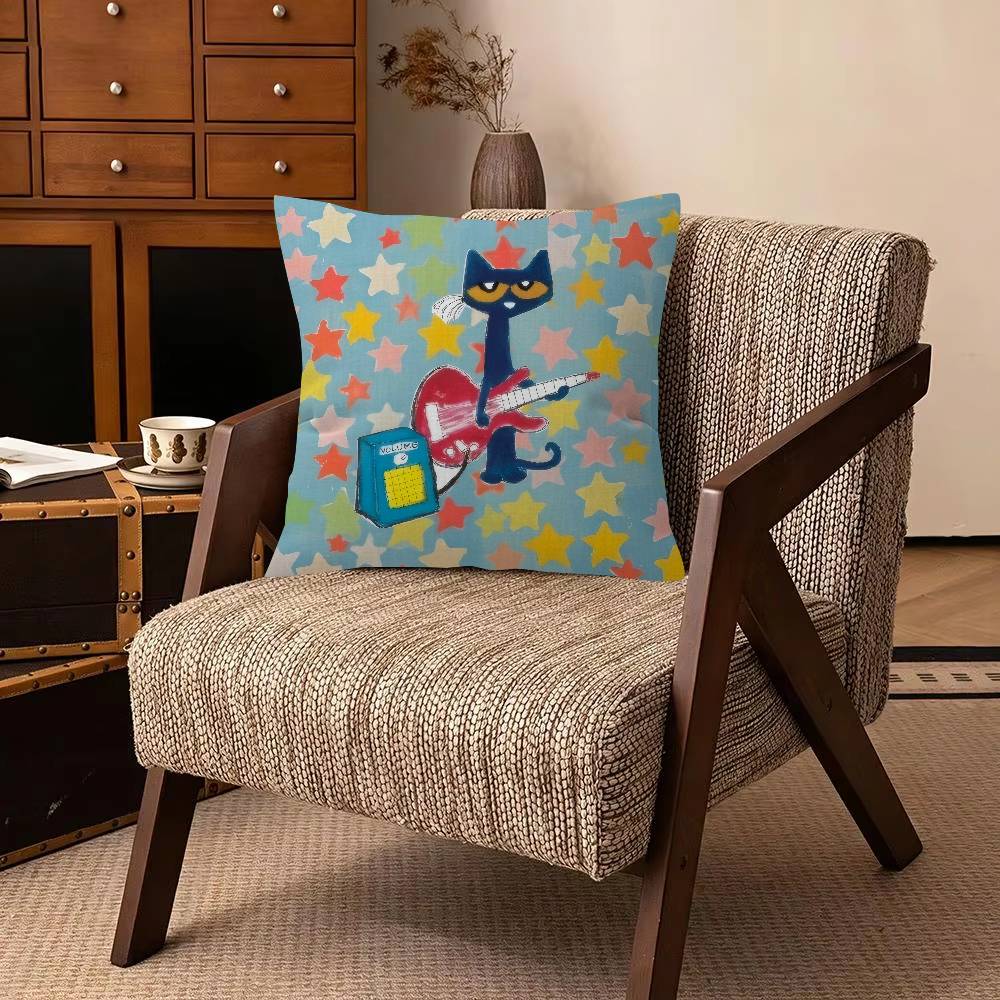 Cartoon PPete Tthe CCat T Decorative Pillowcase Square Pillowcase Home Office Decorative Cushion Cover