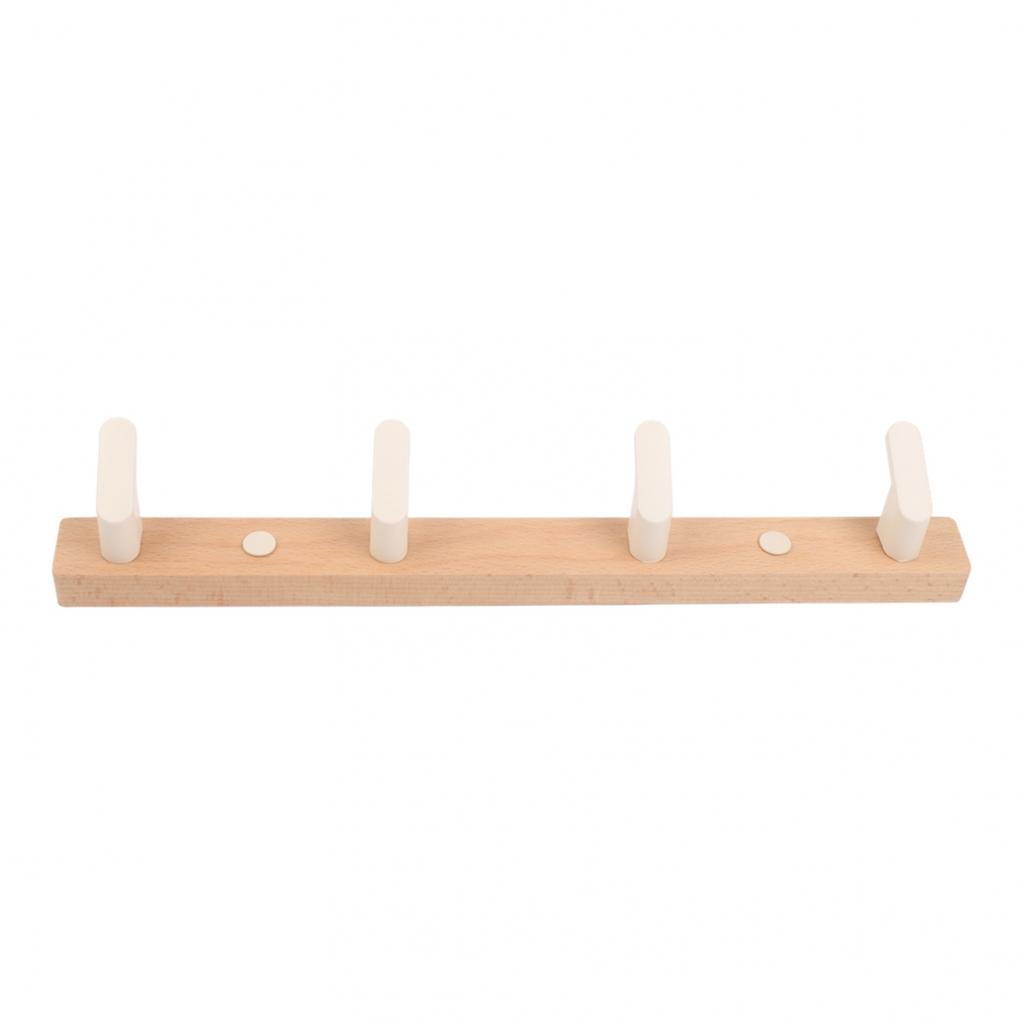 Entryway Coat Rack No Drill Wall Hook Walnut Wood Coat Hook Elegant Wood Finish