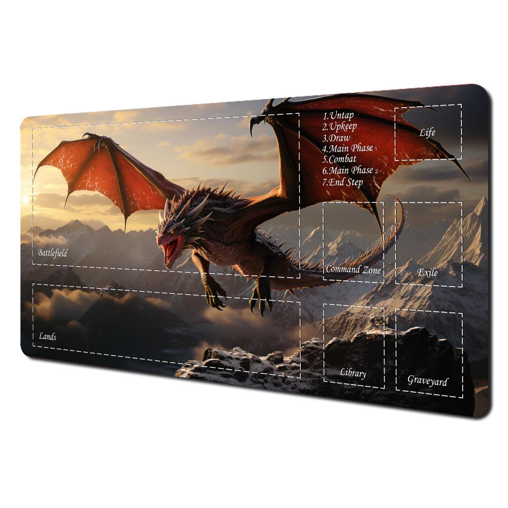 Fantasy Green Forest Playmat Nature Scenery Large Tcg Card Game Mat NonSlip Rubber Desk Pad For Gaming