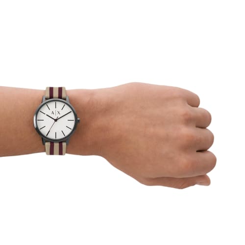 A|X Armani Exchange CAYDE AX2759 Men's Watch, Beige & Red