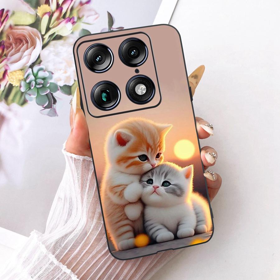 For Motorola Signature 6.8'' Case Cute Cat Cartoons Pattern Soft Silicone TPU Funda For MotoX70 Air Pro Signature Back Covers