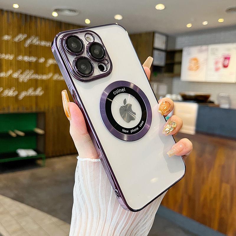 Magnetický kryt kompatibilní s MagSafe s galvanizovanou fólií pro Apple iPhone 15 Pro Max, 14 Pro a 12 Mini; Plné krytí s ochranou 16 čoček