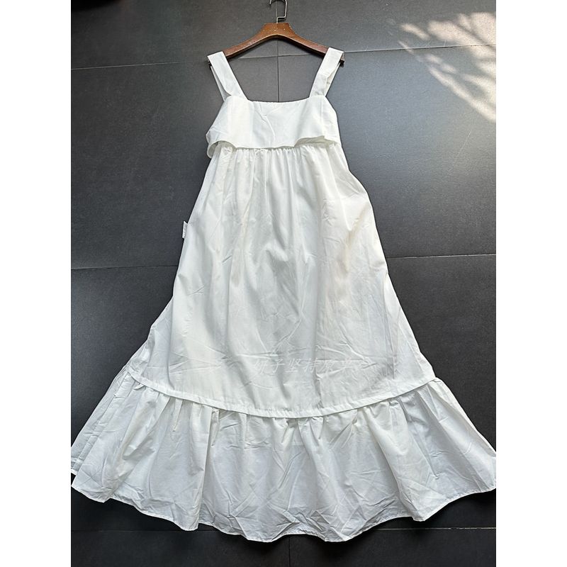 Yanzi Export En Home Width A- line Minimalist Classy First Date Date Artsy Elegant Dress Suspender Dress for Women