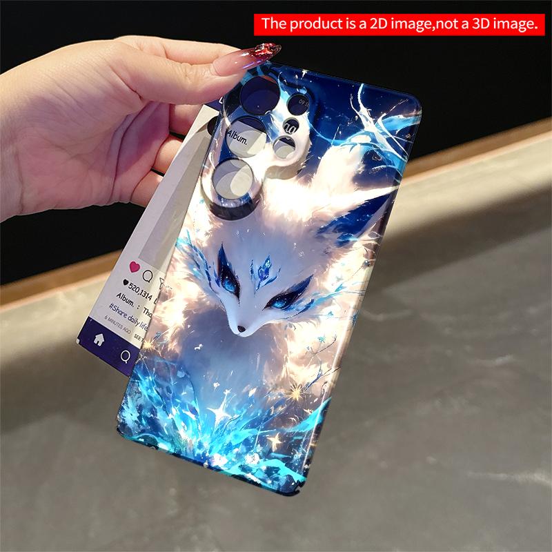 2DFlat Samsung phone case Celestial Fox Amidst Cosmic Waves Applicable to Galaxy S22 S23 S24 S25ULTRA S26 A12 A13 A14 A15 A16