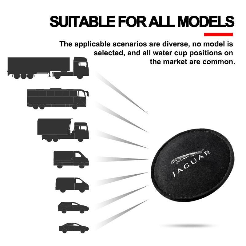 New Car Cup Holder Pad PU Leather Slot Non-slip Coaster Mat For Jaguar XF XE XJ XJ8 X351 F Pace X Type F Type Necklace Tijera Ropa Llavero