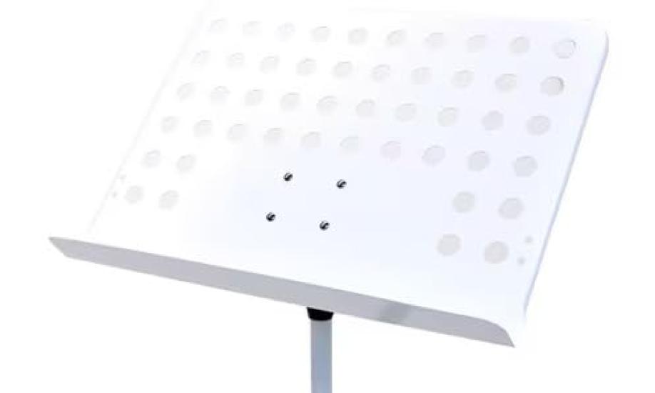 PLAYTECH Music Stand, Orchestra Type, White, Holds Two A4 Sheet Music Sheets Side by Side