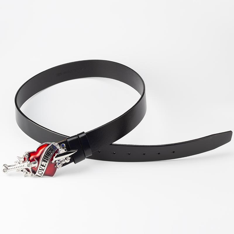 Fashion Belts LOVE Hurt Heart Arrow Metal Buckle Cowskin Genuine Leather Belt Rock Decorative Waistband For Women Man Gift