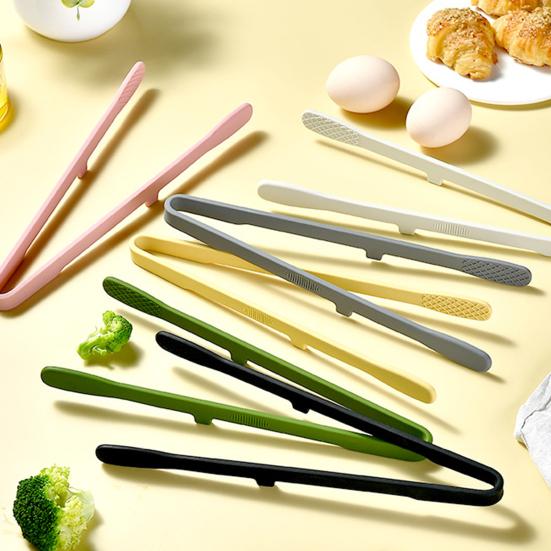 Pince Alimentaire en Silicone Résistante à la Chaleur Ustensile de Cuisine Antidérapant pour Barbecue Pain Gâteau & Glace Manche Ergonomique Sans Rayures Outil de Cuisson Essentiel pour la Maison