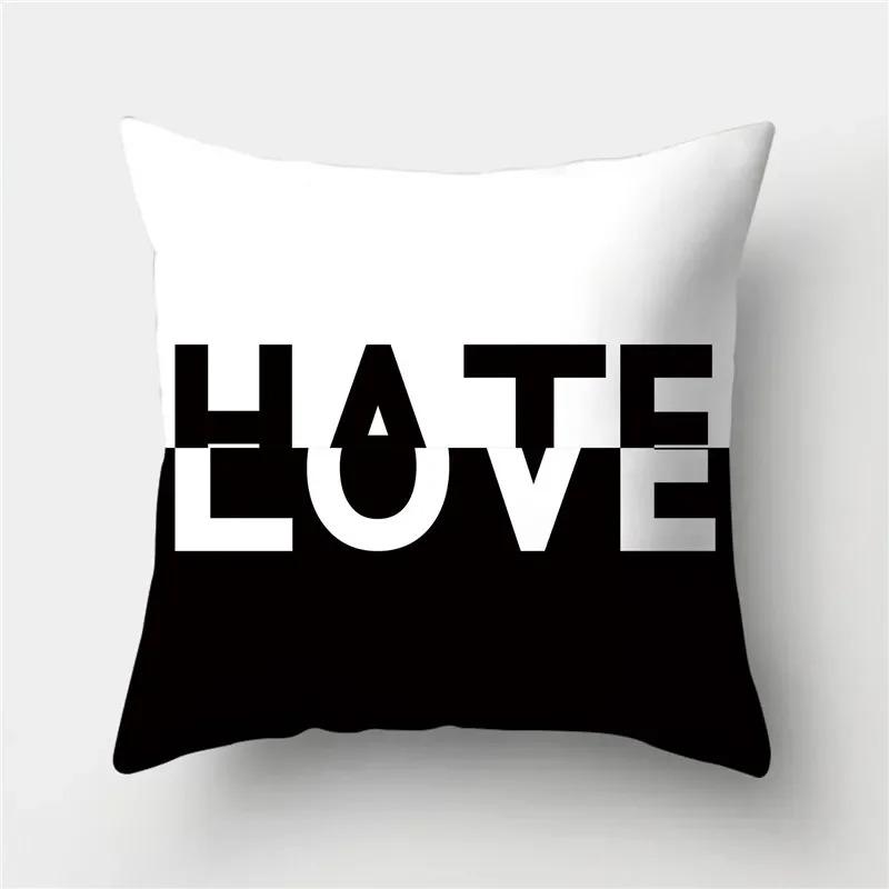 Black and White Geometric Study Pillowcase Office Living Room Home Pillowcase Car Ornaments