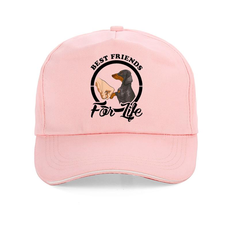 Lustige Bester Freund Dackel Hund Cartoon Baseballkappe Mode Sommer cool Unisex Trucker Snapback Hüte Knochen