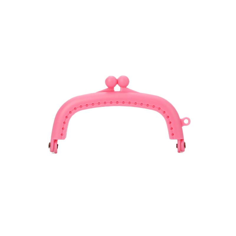 Candy Color Handheld Wallet: 10 Vibrant 8.5cm Curved Plastic Purse Frames with Ear Detail