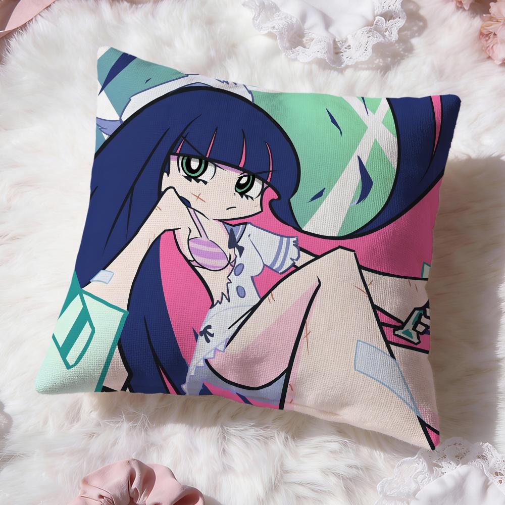 P-panty and Stockings Cushion Cover Premium Comfort Reversible Pillow Cove -Two In One Design for Any Room & Car Interior