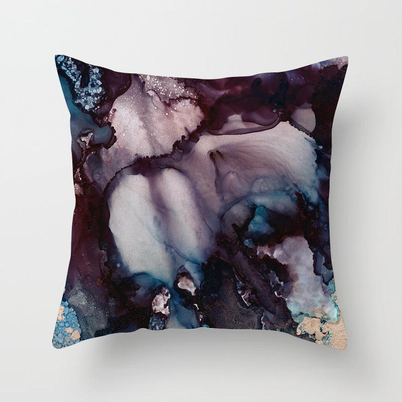 Abstract Landscape Painting Patterns Throw Pillow Cover With Short Plush Print For Living Room Sofa Decoration Cushion Cover