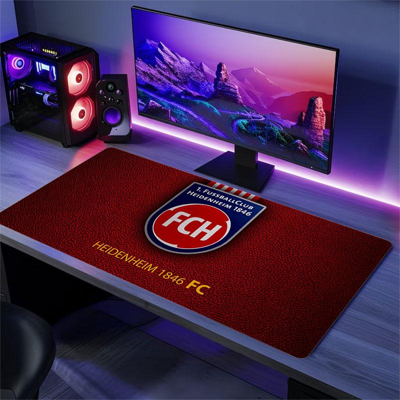 FC Heidenheim Mauspads, Große Gaming-Schreibtischmatte, Rutschfestes XXL-Mauspad für Laptop & Tablet, Mini-PC-Spielmatte mit Genähten Kanten