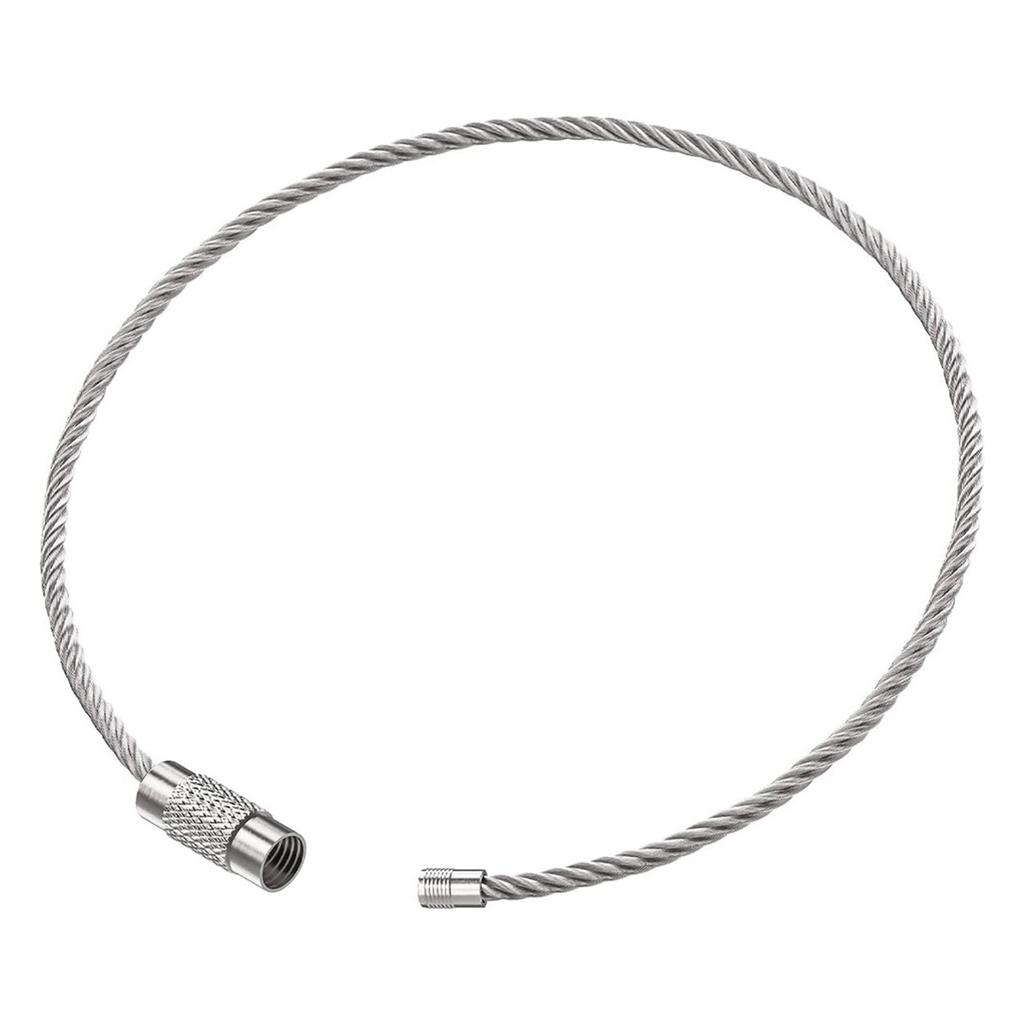 Pacote de 10 Argolas de Aço Inoxidável com Cabo de Aço Chaveiros Argolas para Chaves Kit de Chaveiro com Cabo de Aço Perfeito para Chaves e Etiquetas de Bagagem