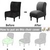 1Pcsastic Armless Chair Cover Solid Color Stretch Chair Slipcover Removable Single Sofa Covers For Bar Living Room